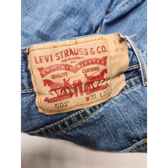 Levi's 501 Denim Jeans Size W31 X L30 - Picture 3 of 9